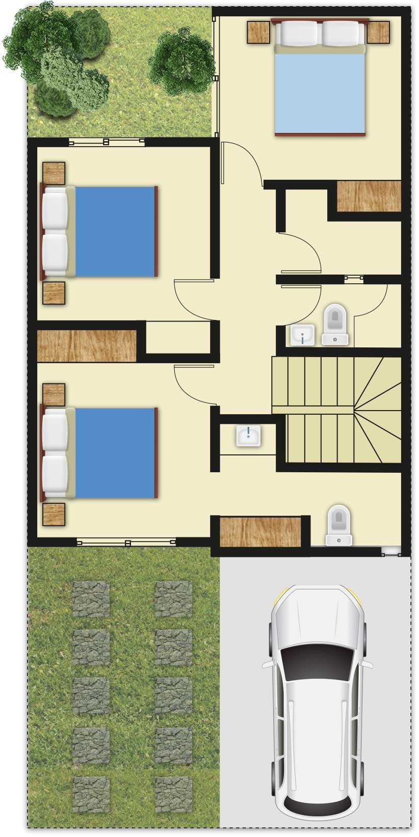 mapa planta alta casa fiorella loretta residencial