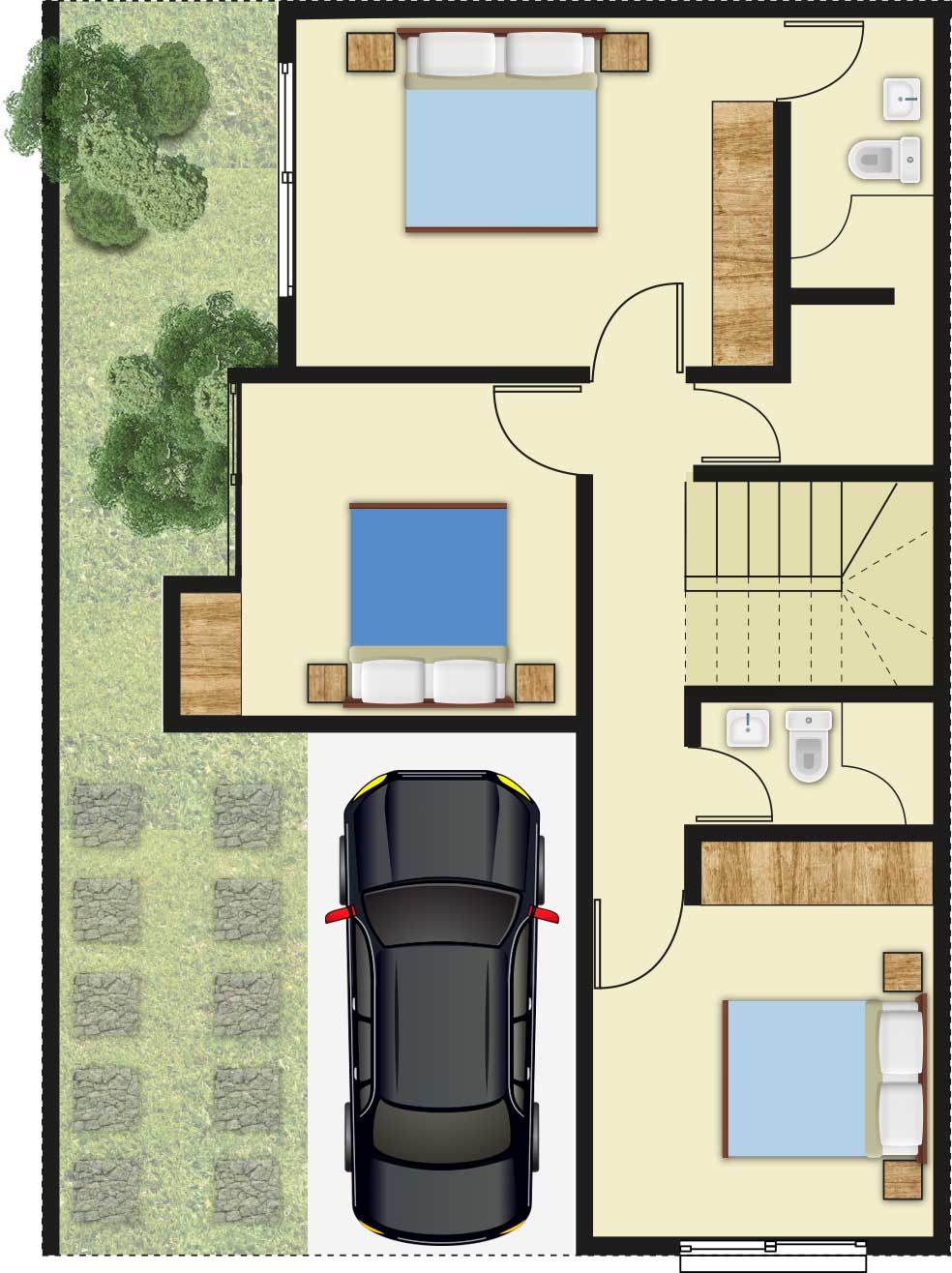 planta alta casa allegra loretta residencial