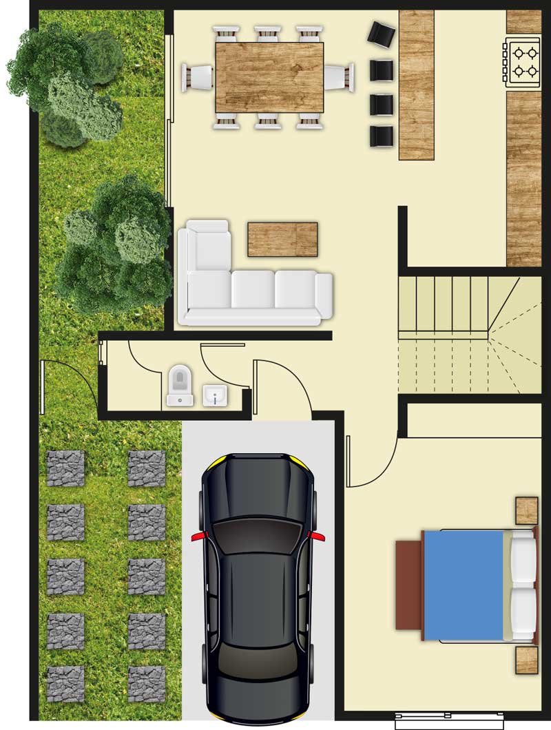 planta baja casa allegra loretta residencial